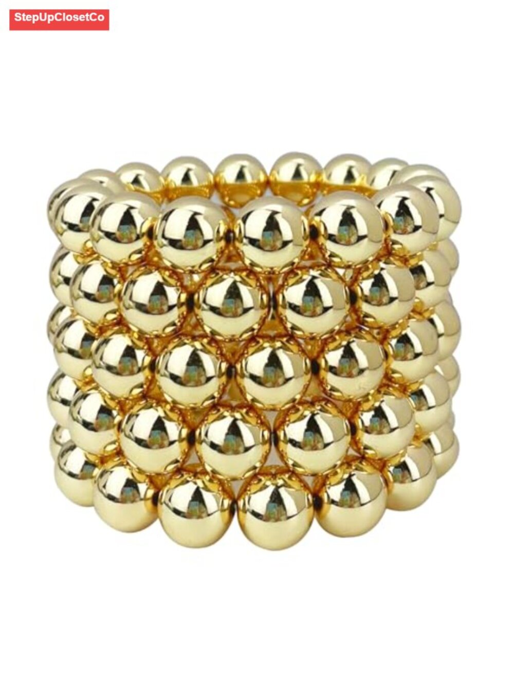 Gold Plated Beaded Stretch Stackable Bracelets Dainty Letter Jewelry for Women